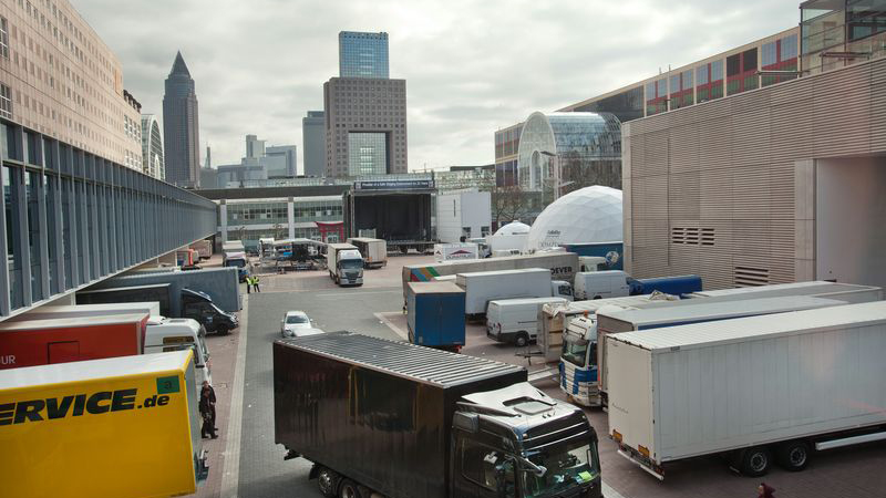 The exhibition ground during the set-up time